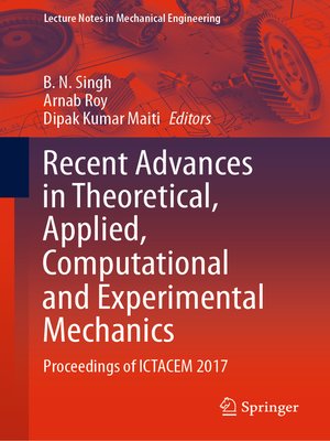cover image of Recent Advances in Theoretical, Applied, Computational and Experimental Mechanics
